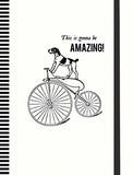Alice Scott Vintage Prints Cycling Dog Gilded Journal